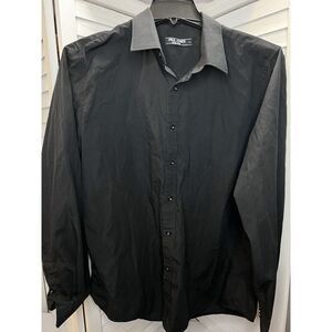 Paul Jones Button Down Dress Shirt Mens Sz Large Long‎ Sleeve EUC